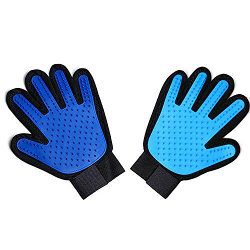 Image of Pet Grooming Glove Gentle Deshedding Brush Glove Efficient Pet Hair Remover Mitt - Perfect for Dogs & Cats with Long & Short Fur - 2 Pack