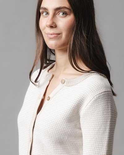Image of Natural Tweed Organic Cardigan Sweater by Hope & Henry Women