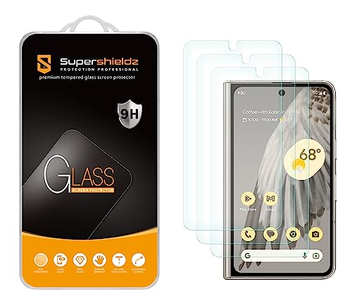 Supershieldz (3 Pack) Designed for Google Pixel Fold (Front Screen Only) Tempered Glass Screen Protector Anti Scratch Bubble Free