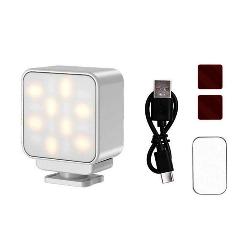 XYYORITRIX LED Video Light for DJI Osmo Pocket 3/Action 5 Pro/4/3?Type-C Charging Port with Powerful Neodymium Magnets Lighting Accessory with Three Color Temperature Adjustments (White)