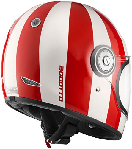 Bogotto V135 T-R3 Casco (Red/White,XS)