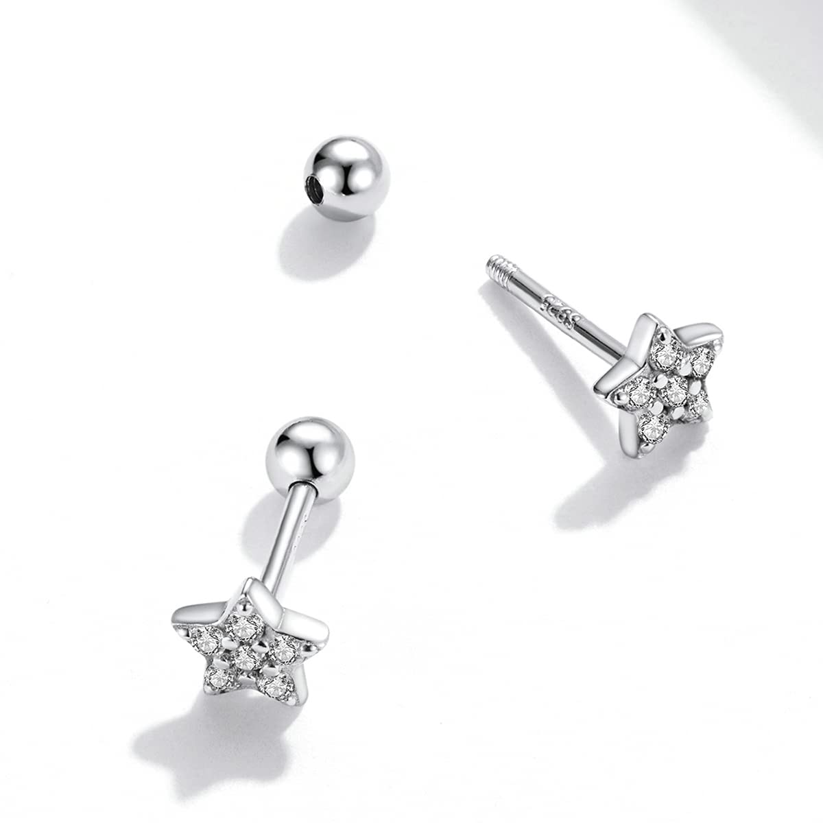 Orecchini minimalisti a forma di stella, in argento Sterling 925, leggeri, comodi per tutti i giorni