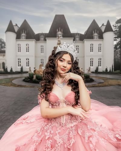 3D Butterfly Applique Quinceanera Dresses with Train Luxury Beaded Sweet 16 Dresses Off The Shoulder Ball Gown2