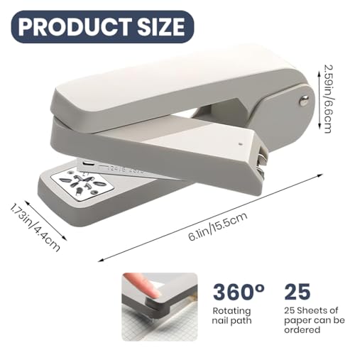 Image of Swing Arm 360 Degree Rotating Stapler, 25 Sheets, 5000 Staples