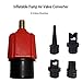PeSandy SUP Pump Adaptor Air Valve Converter, 7MM Inlet Opening Air Pump Converter with 4 Standard Air Valve Nozzles for Inflatable Boat, Stand Up Paddle Board, Inflatable Bed, Etc - Red