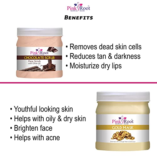 Image of Pink Root Gold Mask 500gm with Chocolate Scrub 500gm