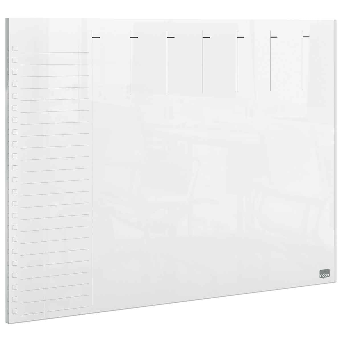 Nobo Transparent Acrylic Mini Whiteboard Weekly Planner Desktop or