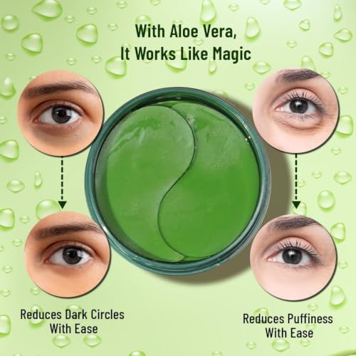 Image of Green Tea Hydrogel Under Eye Patches for Dark Circle, Fine Lines & Wrinkles Reduction | Cooling Under Eye Patch Mask for Instant De-Puffing (Eye Patches)