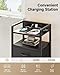 Lazzanto Night Stand Bedside Charger Bedroom - Nightstand with Charging Station & LED Light Strip, Night Stand with Storage Shelf & 2 Fabric Drawers, Morden End Table with U-S-B Ports & AC Outlets