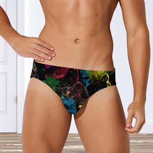 SWEET TANG Mens Swim Briefs Sexy Bikini Swimwear Swimsuit Low Rise Drawstring with Liner4