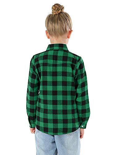 Image of Phorecys Girls' Plaid Flannel Shirt Long Sleeve Button Down Buffalo Checkered Shirt 2T-10 Years