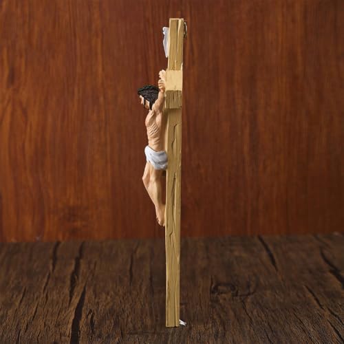 Crucifijo de Jesús para pared Mimoqk y figuras de oración 5
