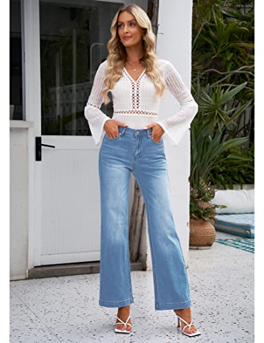 Luvamia Wide Leg Jeans For Women High Waisted Baggy 90S Jeans Distressed Stretchy Denim Pants Trendy Womens Jeans High Waisted 70S Outfits For Women Womens Jeans Size 10 Indigo Medium Blue Size Us 10 #TOP6