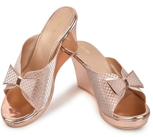 Image of Action Women's Platform Stiletto Sandals| Heel|Suede with Ankle Strap| Open Toe Bronze