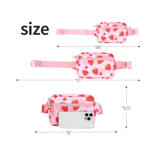 Image of Fanny Pack Birthday Gifts for 7 8 9 10 11 12 13 Year Old Teens Girls Kids, Preppy Cute Trendy Stuff Colorblock Crossbody Bag Adjustable Belt Bags, Dorm Travel Essentials for Girl Fashion