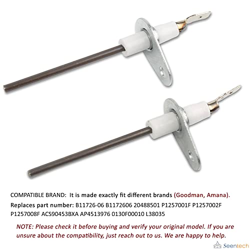 0130F00010 Furnace Flame Sensor By Seentech - Compatible With Amana Goodman Furnace - Repalces: B1172606 B11726-06 20488501 Acs90453Bxa P1257001F P1257007F Acs90703Bxa P1257002F P1257008F (Pack Of 2) #TOP1