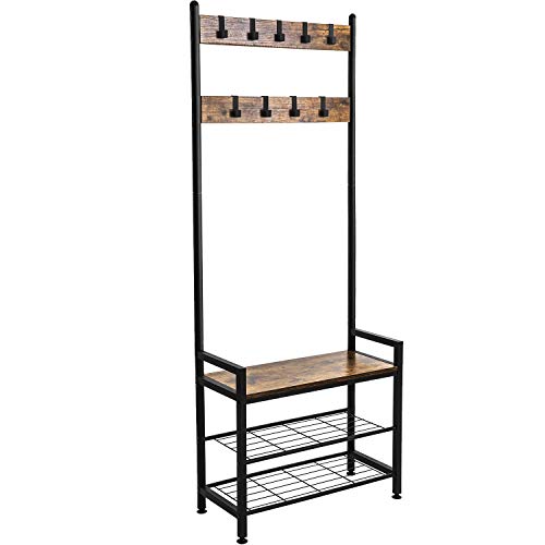 Wooden Coat Rack With Storage