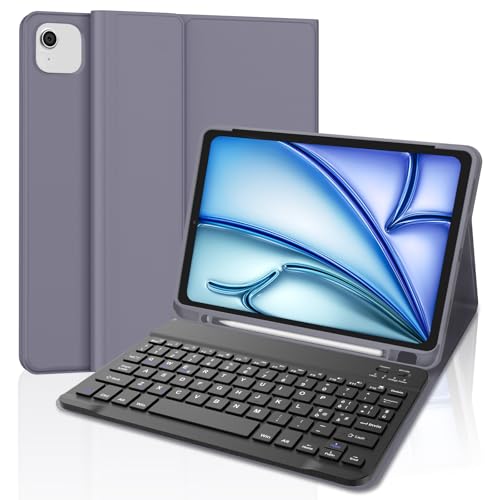 JADEMALL Tastiera iPad Air 11 M3/M2 2025/2024, Cover Tastiera per iPad Air 11 M3/M2 2025, Custodia con Italiano QWERTY Tastiera Bluetooth Rimovibile con Supporto Pencil, Viola