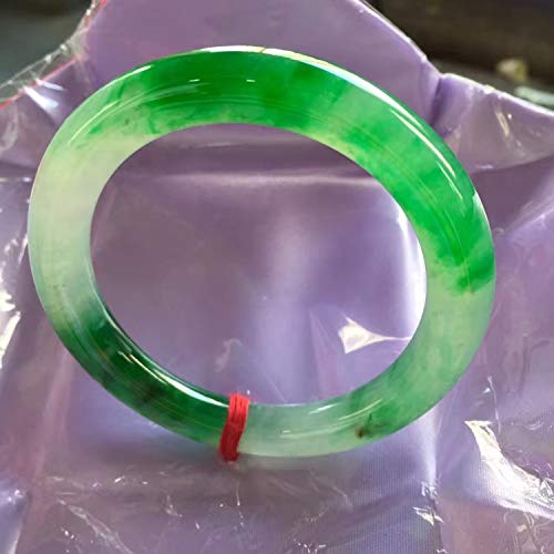 Natural Burmese Floating Flower Round Jade Bracelet