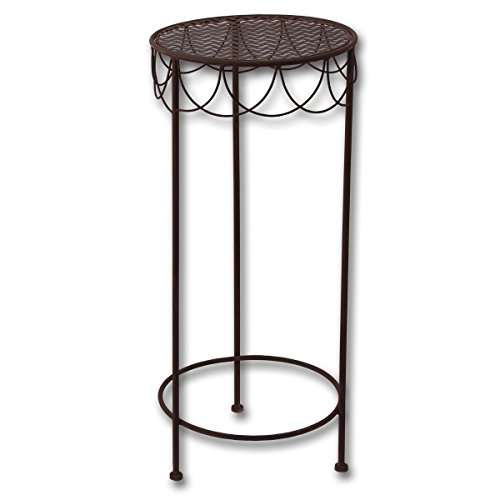 Preisvergleich Produktbild PrimoLiving Blumenhocker / Beistelltisch Antik Rost-Look rund P-339 braun (L)