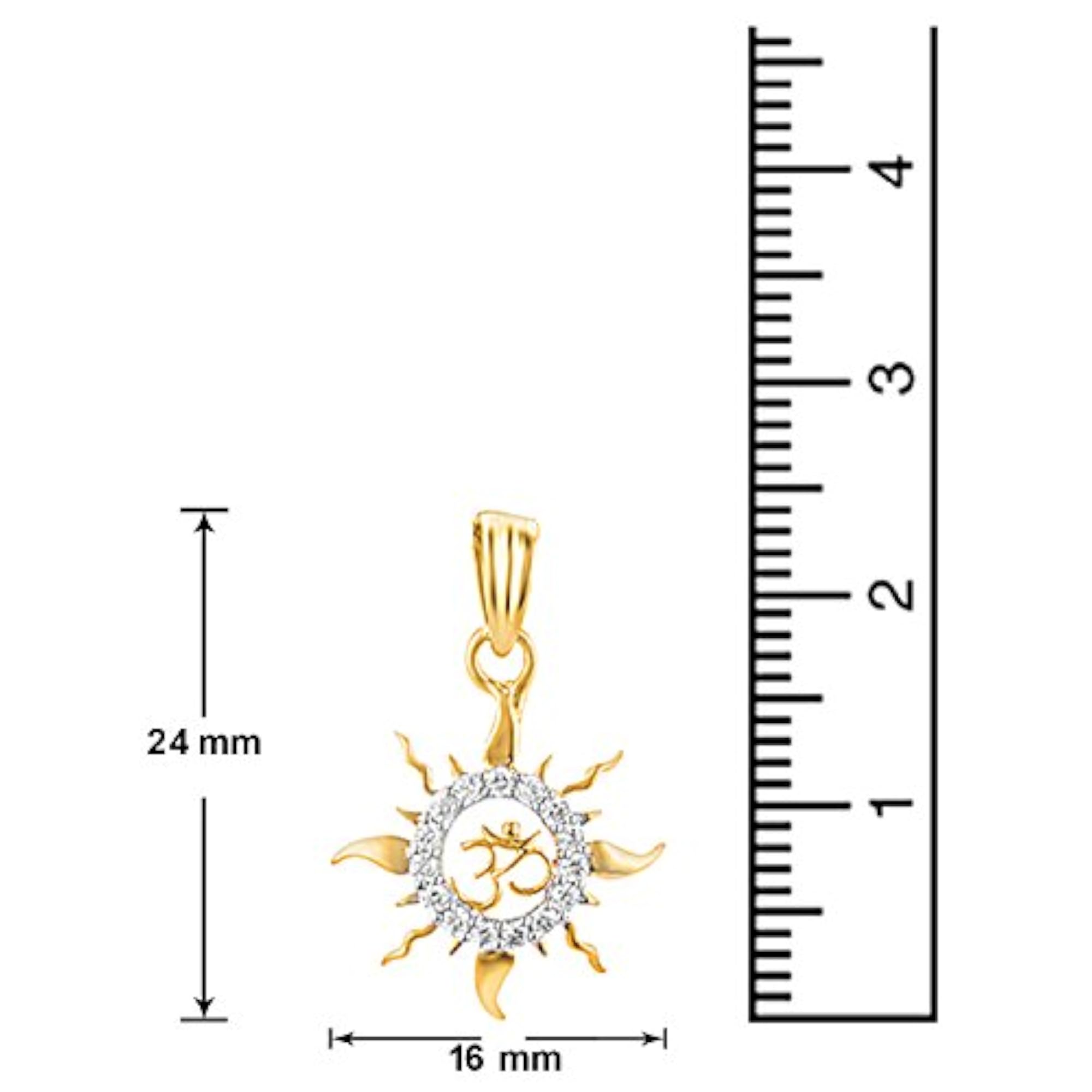 Gold-Plated Om Pendant with CZ