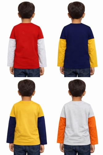Image of Boys Cotton Full Sleeve T-Shirt Combo Pack of 3 | Soft & Comfortable Kids Wear