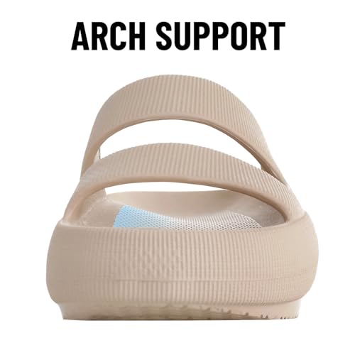Image of shevalues Orthopedic Slide Sandals for Women with Arch Support Pillow Soft Recovery Slip on Sandals Lightweight Summer Cloud Slippers for Plantar Fasciitis