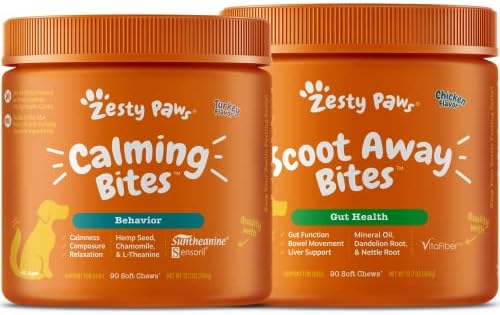 Zesty Paws Calming Soft Chews for Dogs - Melatonin, Ashwagandha, ...