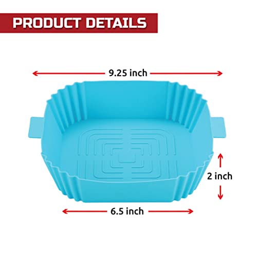 Silicone Air Fryer Liners, 4 Pcs Reusable Air Fryer Silicone Basket Pot For 3 To 6 Qt 7.6 Inches Square, Heat Resistant, Food Safe, Non Stick Silicone Baking Tray, Air Fryer Oven Accessories #TOP1