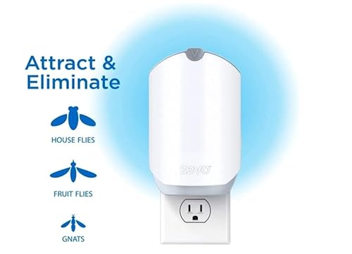 Meltink Zevo Indoor Flying Insect Trap For Fruit Flies, Gnats, And House Flies (1 Plug-In Base + 3 Refill Cartridge) #TOP2