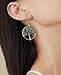 Tree of Life Real Jade Earrings for Women Dangling - Genuine - Drop and Dangle - Green Stone - Mixed Color -Blue – Silver Hoop with Natural Gemstone - Family Tree -Handmade Jewelry – Birthstone - Unique Gifts for Women – Birthday - Teacher Gift - Graduation - Back to School