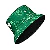 YAMEIZE St. Patrick’s Day Green Leaf - Bucket Hat for Women Men Irish Sun Hat Double-Side-Wear Reversible Green Fisherman Hat Costume Travel Beach Party #1