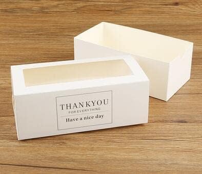 50pcs Snowflakes Towel Swiss Cake Roll Bread Rectangular Puff with Drawer Paper Packaging Box Handmade for Party Wedding (2,6.5x8.2x17.5cm)