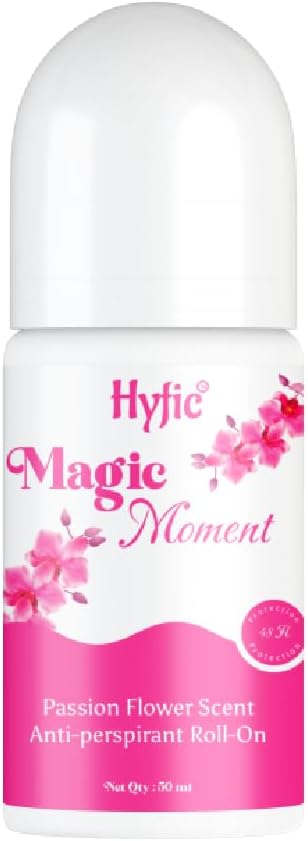 HYFIC Magic Momet Underarm Roll-On, Lightening & Odour Control| | Long Lasting | Alcohol Free, Aluminium Free, Silicon Free, 5% AHA, Licorice Extract,Soft, Smooth, and Fresh pack of 1 (50 ml)