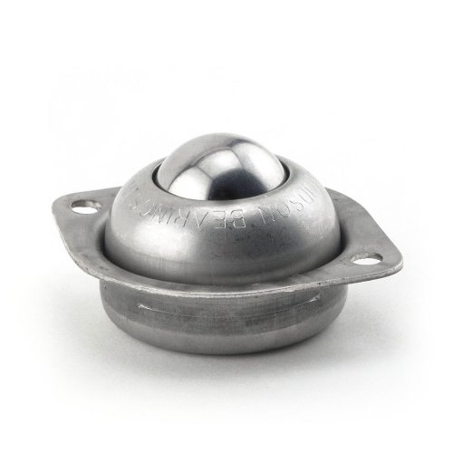 Hudson Bearings LPBT-1 Two-Hole Low Profile Flange Mounted Ball Transfer, Carbon Steel, 1"