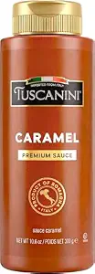 Tuscanini Italian Premium Caramel Sauce, 8.8 oz | Made in Italy | Dairy-Free Gourmet Syrup for Coffee, Caramel Macchiatos, Apples & Desserts