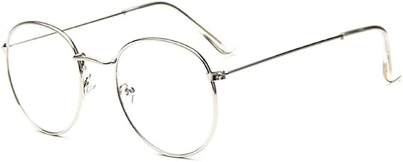 Amazon ノーブランド ボストン型メガネファッション眼鏡おしゃれメタルフレーム シルバー ファッション眼鏡 通販
