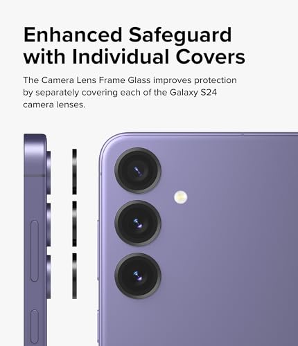 Ringke Moldura de lente de câmera de vidro compatível com Samsung Galaxy S24 Protetor de lente de câ