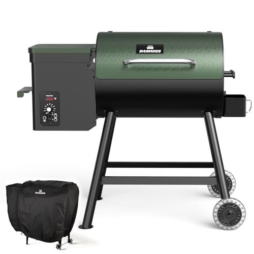 Electric Wood Pellet Grill and Smoker 8 in 1 Portable BBQ Grill with Automatic Temperature Control 456 sq in Cooking Area for Backyard