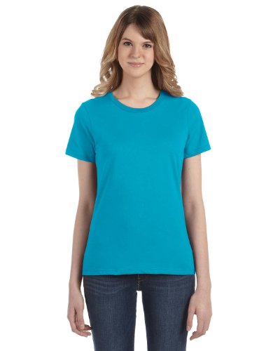 Anvil Ladies 100% Combed Ring Spun Cotton T-Shirt. 880 L Caribbean Blue #TOP13