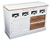 Produktbild KMH®, Küchensideboard Alsace mit 2 Holzkörben und 4 Schubladen im Vintage-Look (#204811)