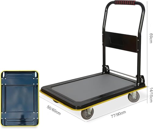 Carro plegable de plataforma para carga, rojo 90x60x84cm miniatura 2