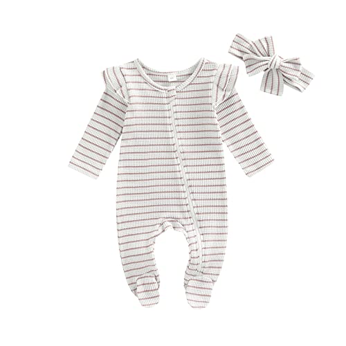 Image of Newborn Baby Girl Boy Footie Romper One Piece Jumpsuit Sleeper Infant Clothes