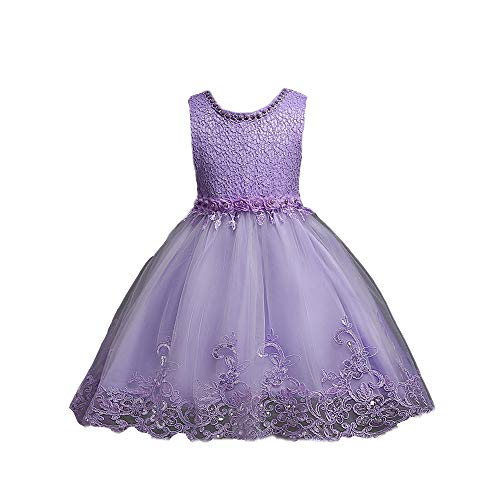 Vestido de tul para niña con encaje 3D y acabado elegante de BaronHong