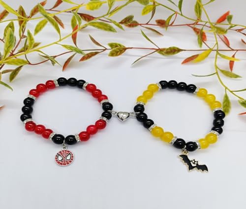 Image of Spiderman Kitty Magnetic Friendship Bracelets, Couple's Bracelets, Valentine's Day Gifts for BFF, BF, GF, Women, Men, Girls, Kids