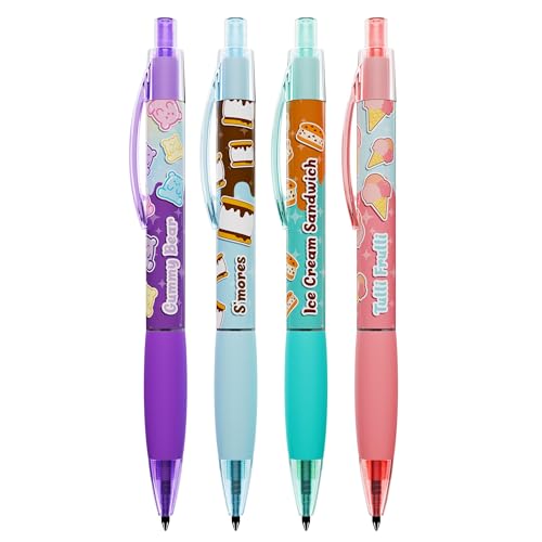 Set de 4 bolígrafos gel con purpurina y aroma dulce miniatura 3
