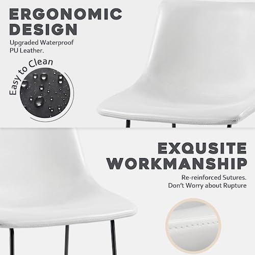 Image of Waleaf 30 Inch Counter Height Bar Stools Set of 2, Faux Leather Bar Chairs