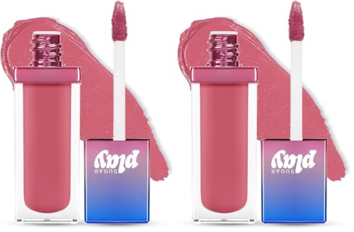 Image of SUGAR Play Vibe Check Liquid Matte Lipstick | 4.5ml - 02 Finesse (Peach) (Pack of 2)