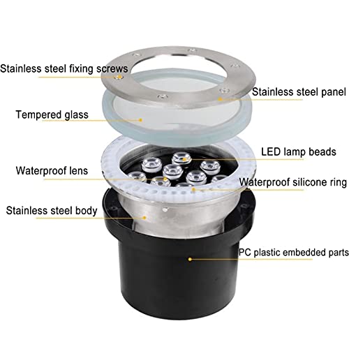Spot LED piscine encastrable 12V 6W étanche IP68 contre l'obscurité des bassins - 6