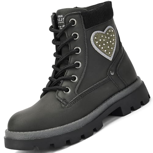 TZJS Mädchen Stiefel, Kinder Lace-up Arbeitsstiefel Mädchen...